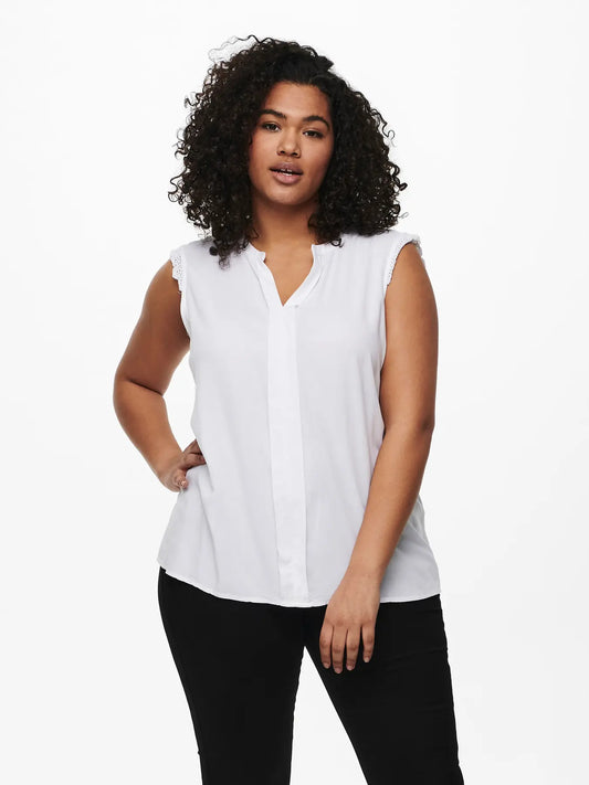 Blouse blanche sans manches