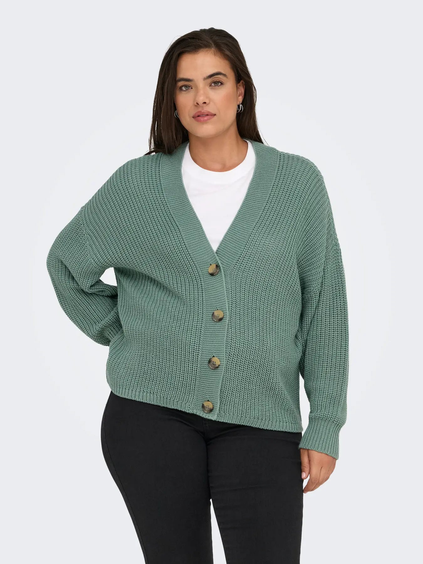Gilet cardigan vert sauge