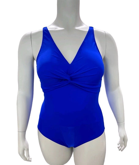 maillot de bain une pièce pour femme, modèle grande taille, disponible du 44 au 52, couleur intense de teinte bleu roi