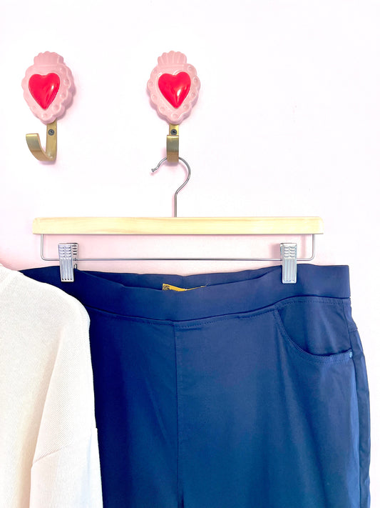 Straight leg elasticated trousers (navy or white)