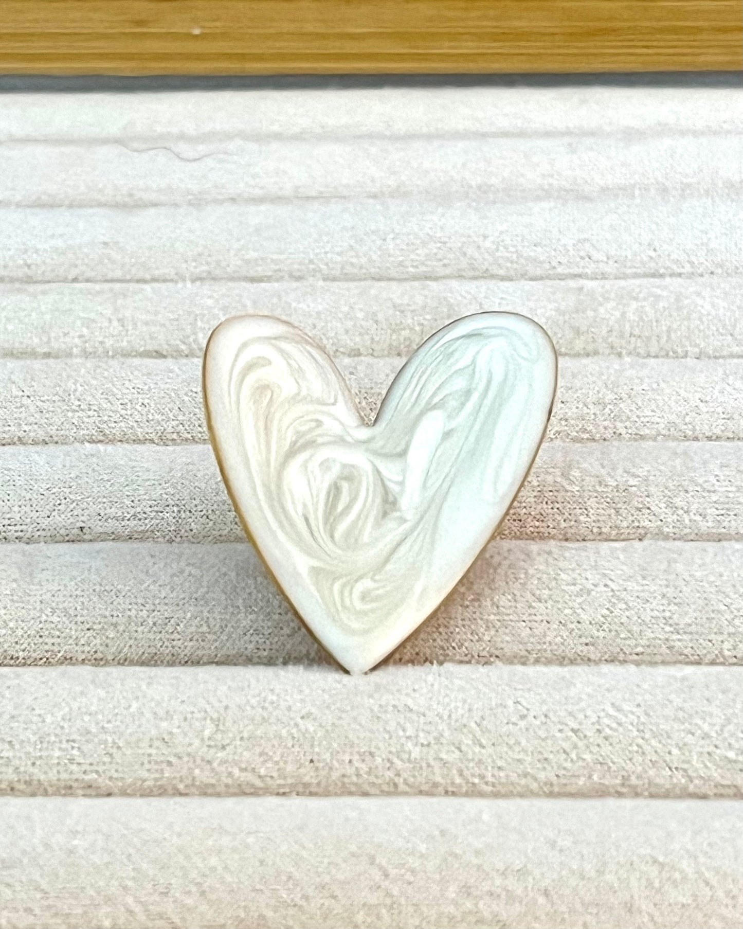 Bague Plaquée Or Cœur Émail