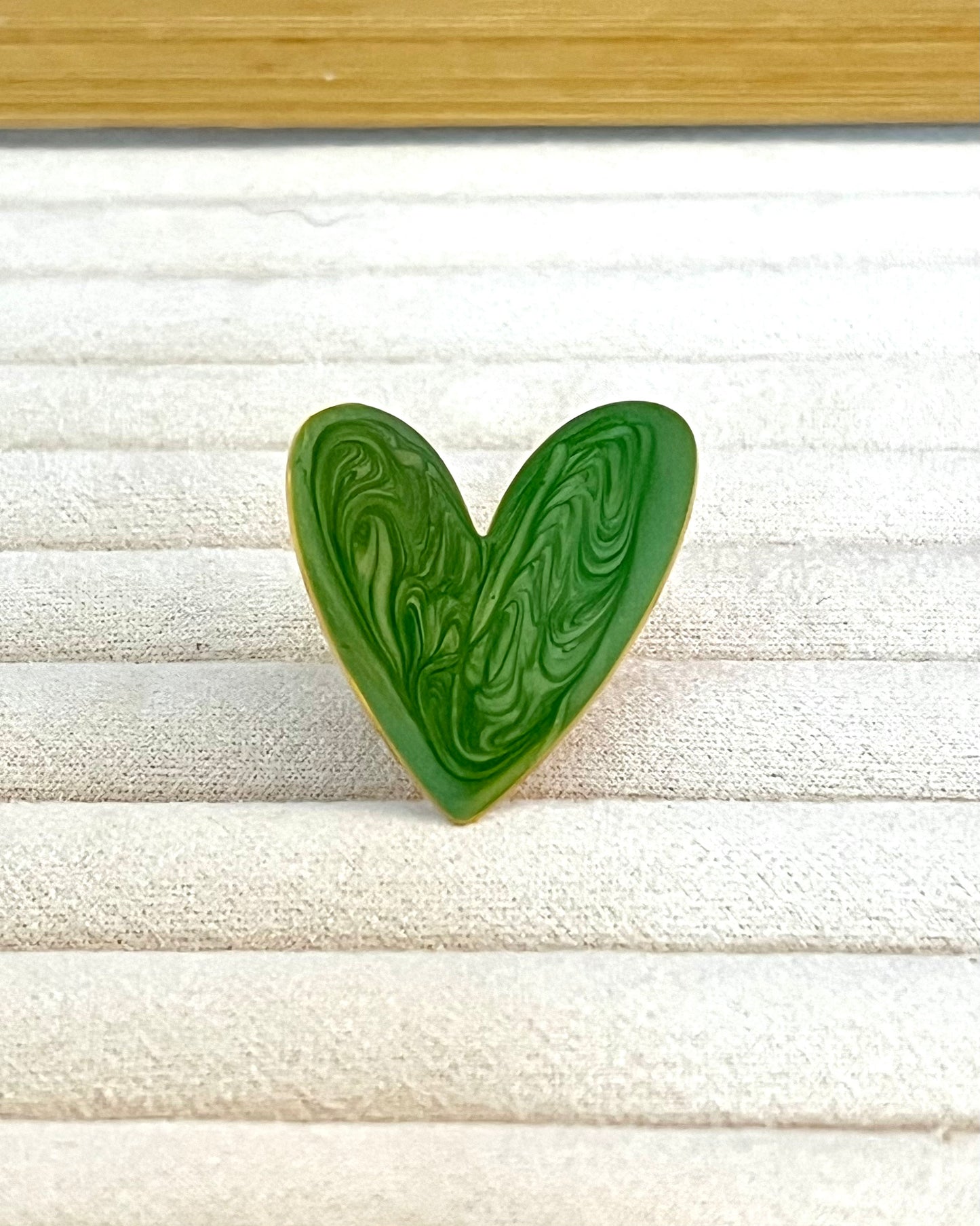 Bague Plaquée Or Cœur Émail