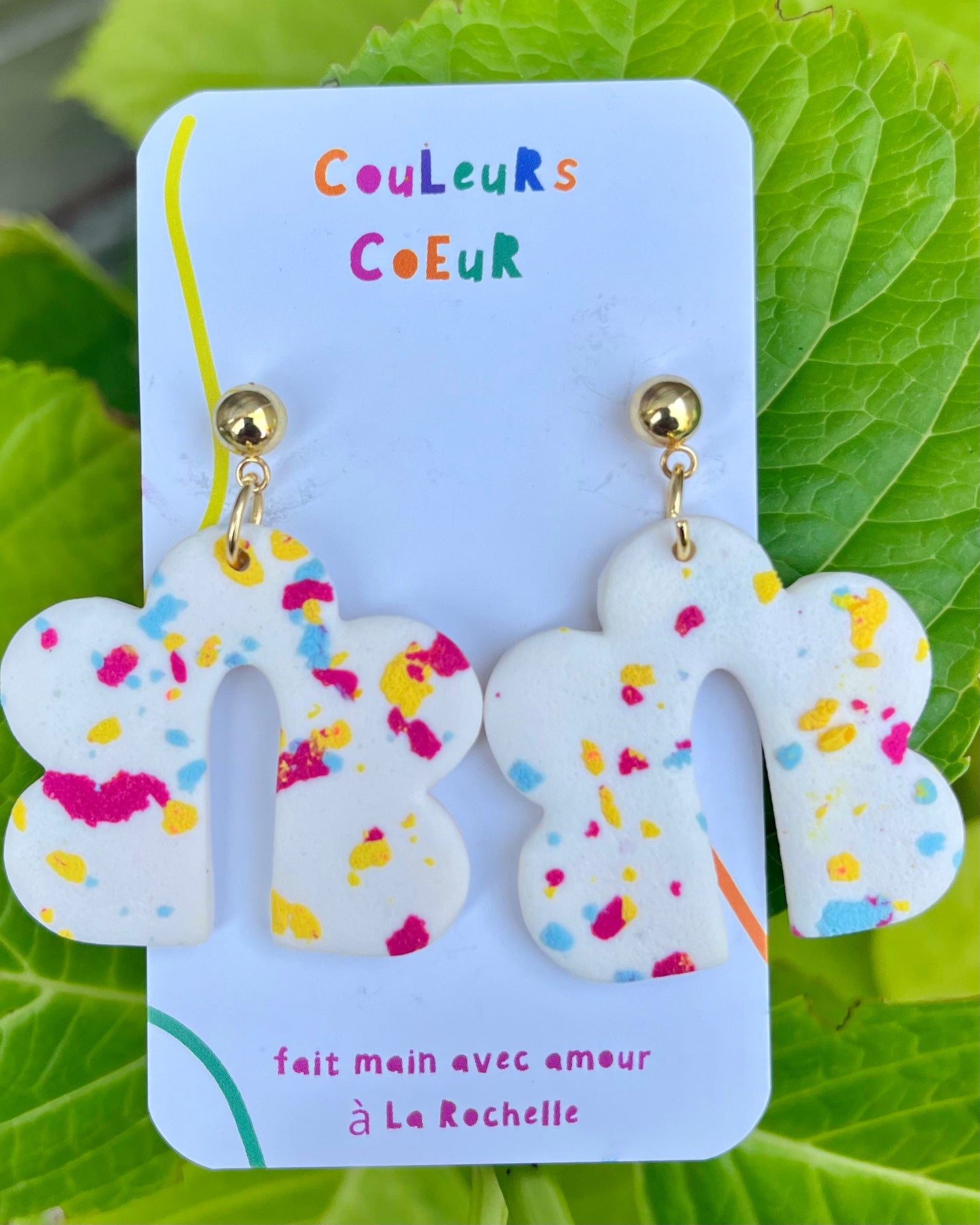 Boucles d'oreilles Pique-Nique façon Terrazzo