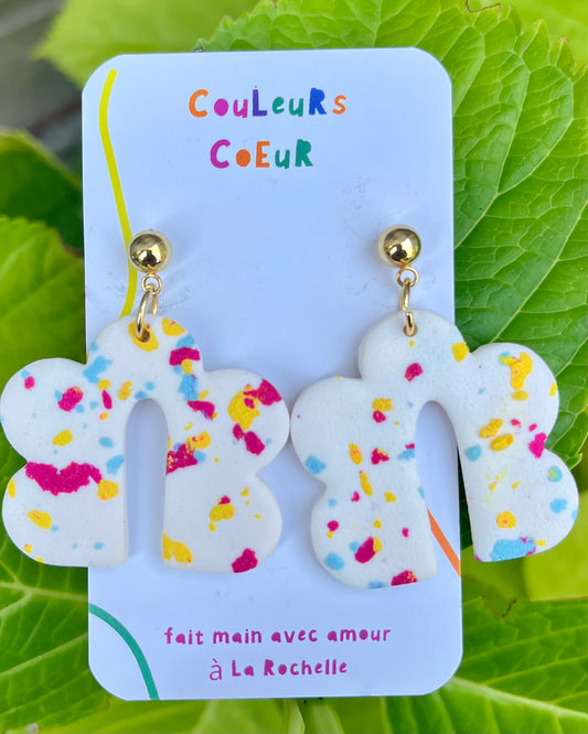 Boucles d'oreilles Pique-Nique façon Terrazzo