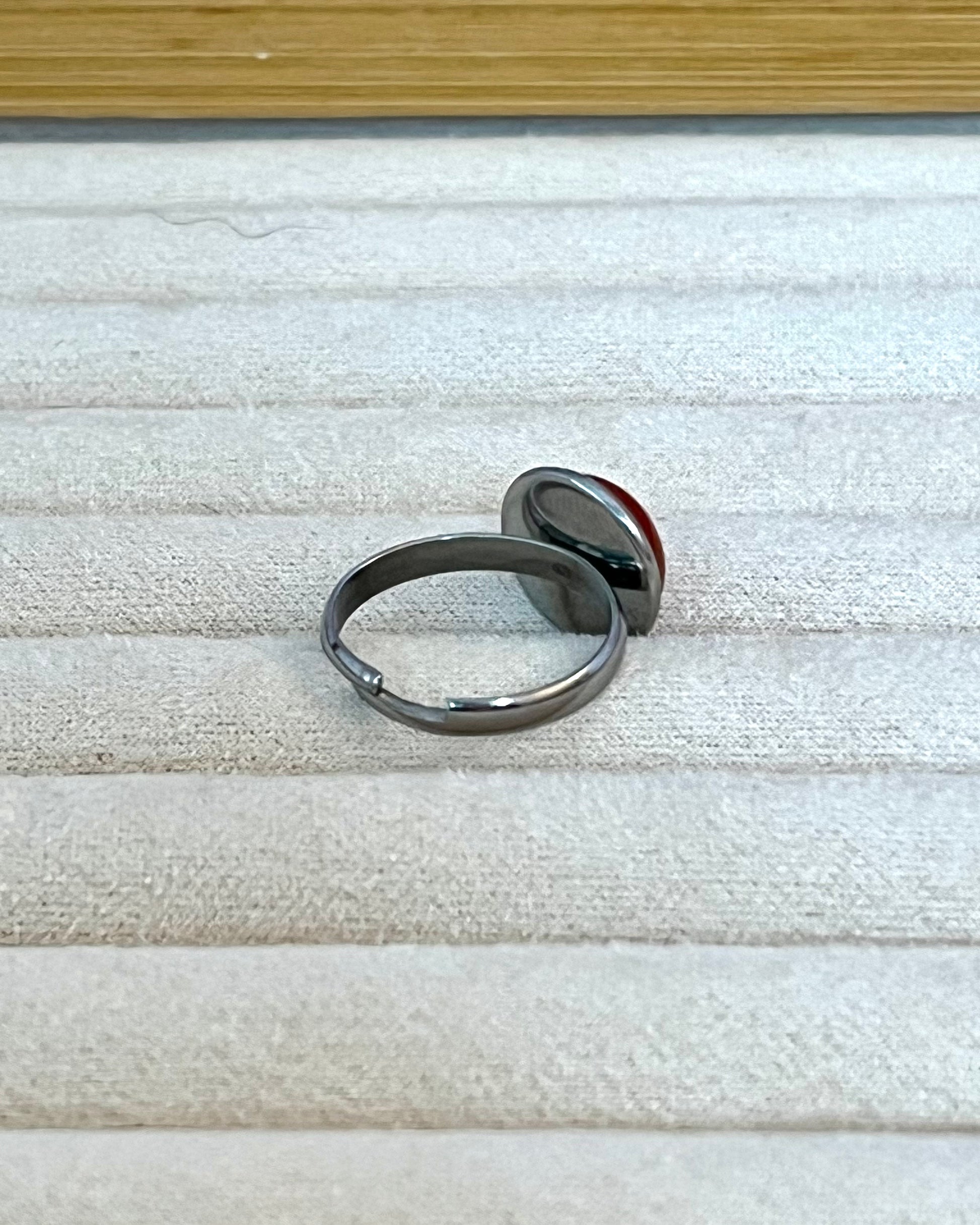 bague pas cher, en pierre naturelle de jaspe rouge, boutique de mode grande taille femme