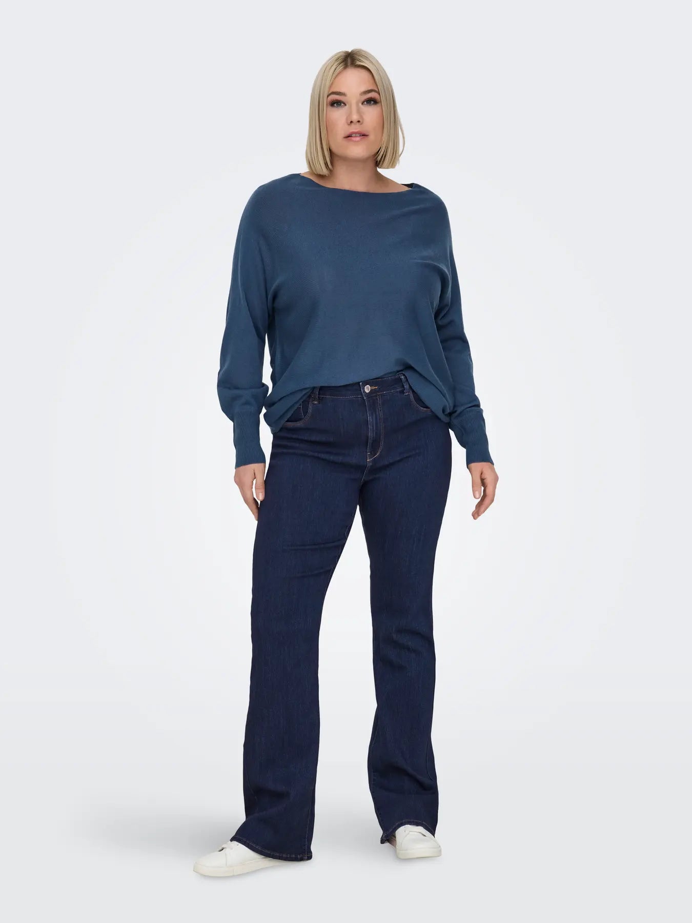 Jean évasé stretch indigo