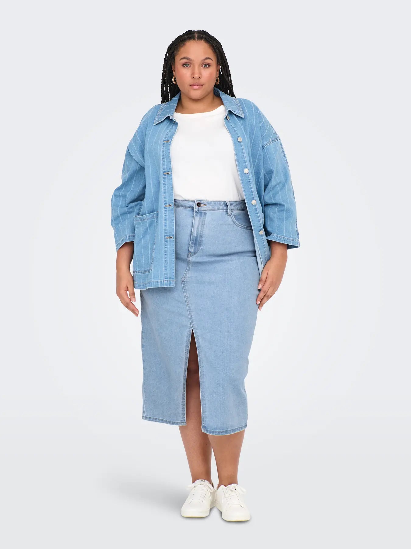 Jupe jean fendue (light blue)