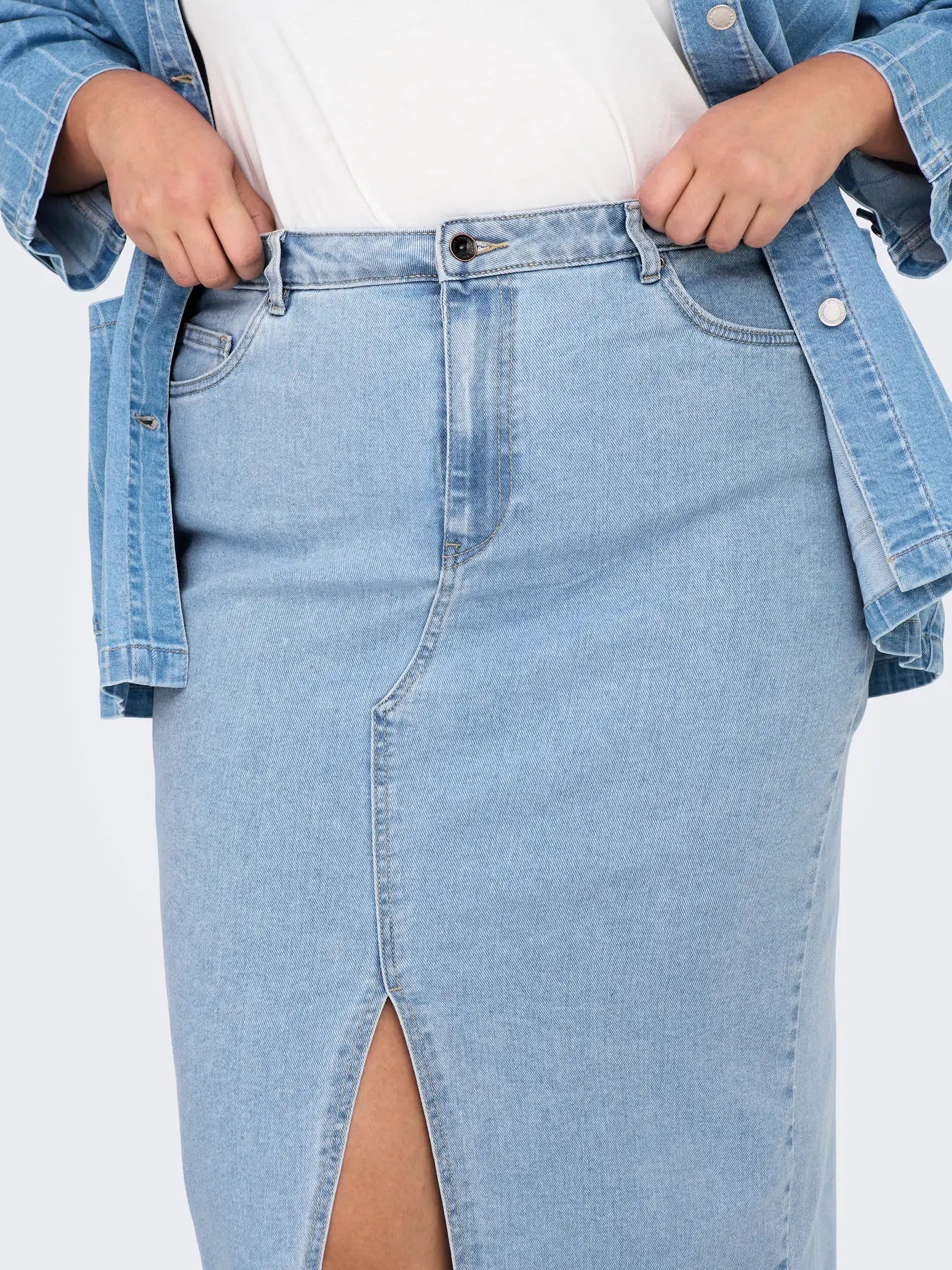 Jupe jean fendue (light blue)