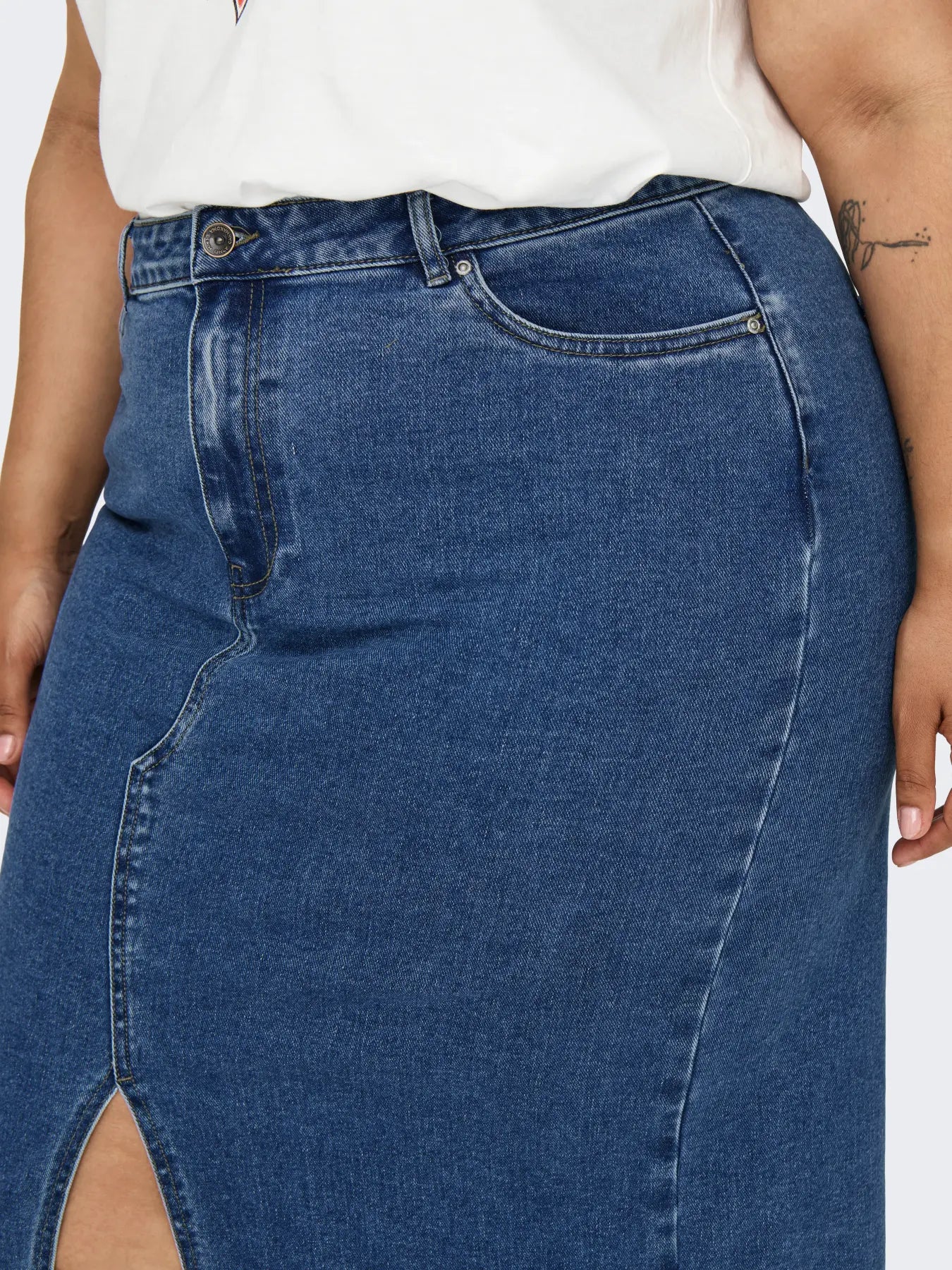 Jupe jean fendue (light blue)