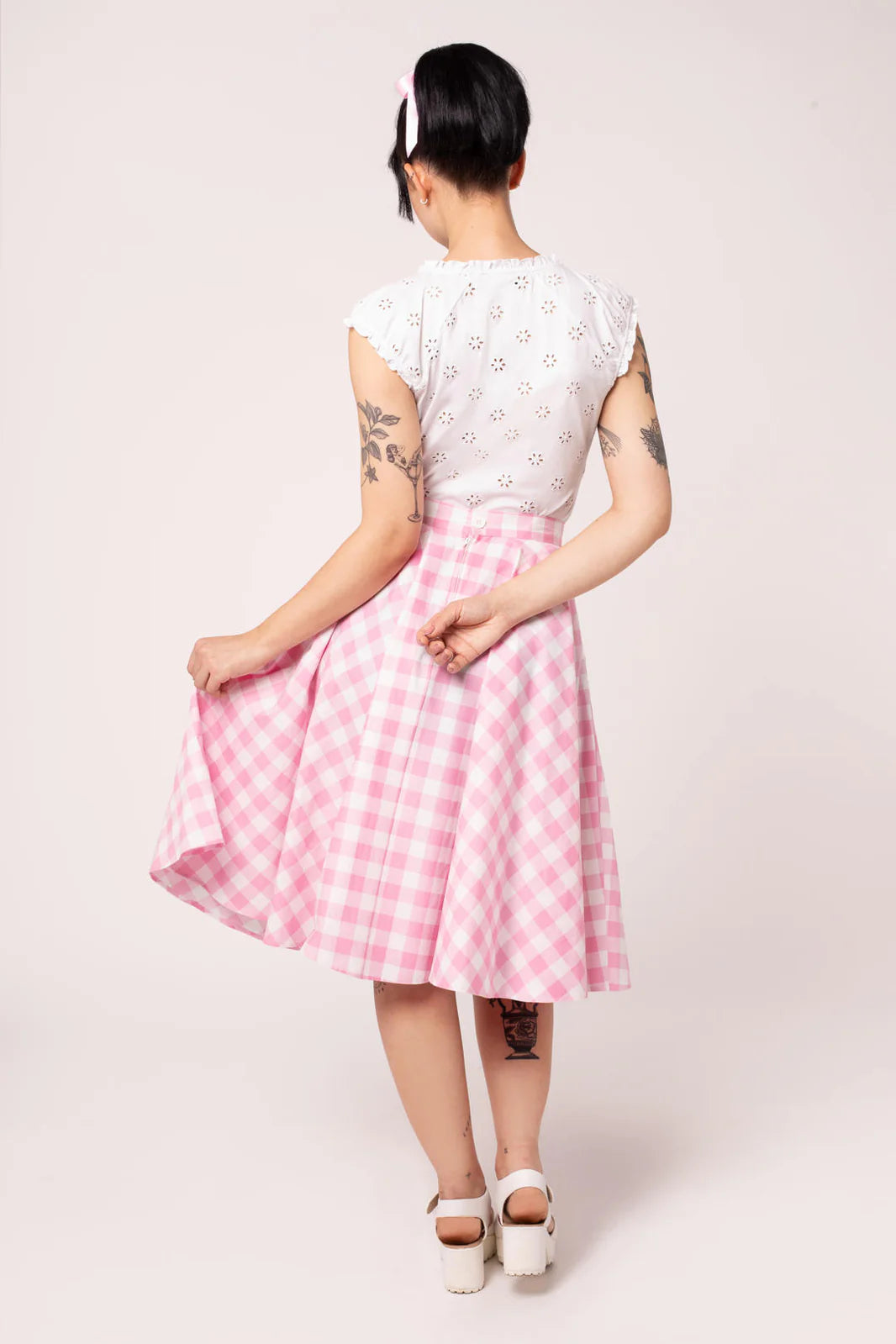 Jupe Vichy rose