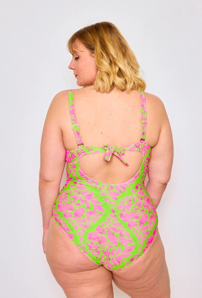 Maillot de bain imprimé baroque fuchsia