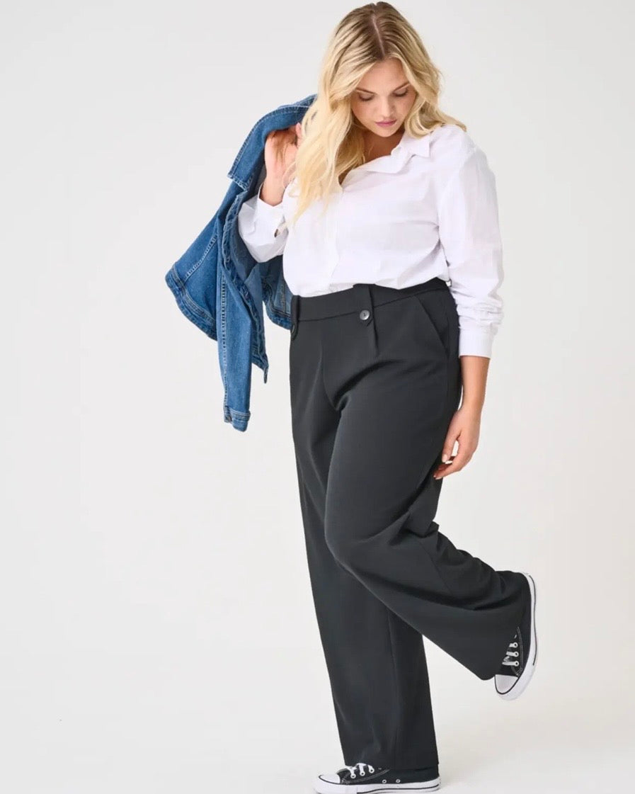 Pantalon droit fluide noir