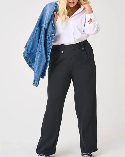 Pantalon droit fluide noir
