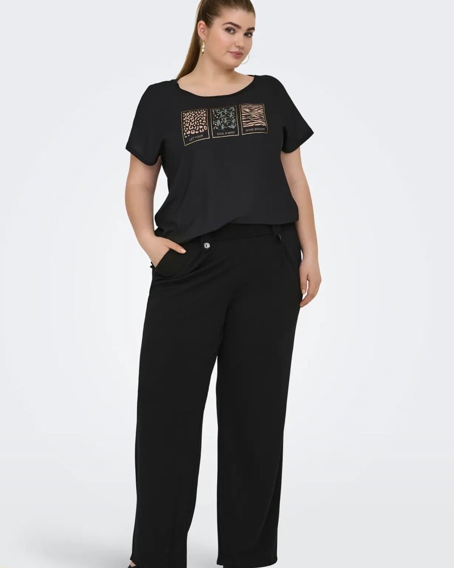 Pantalon droit fluide noir