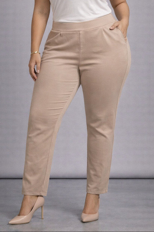 Straight leg elasticated trousers (navy or white)