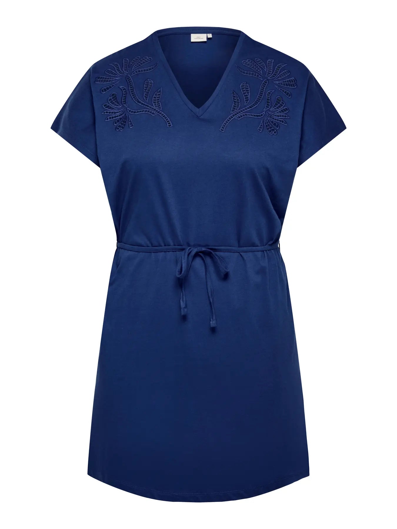 Robe bleue coton bio avec broderie anglaise