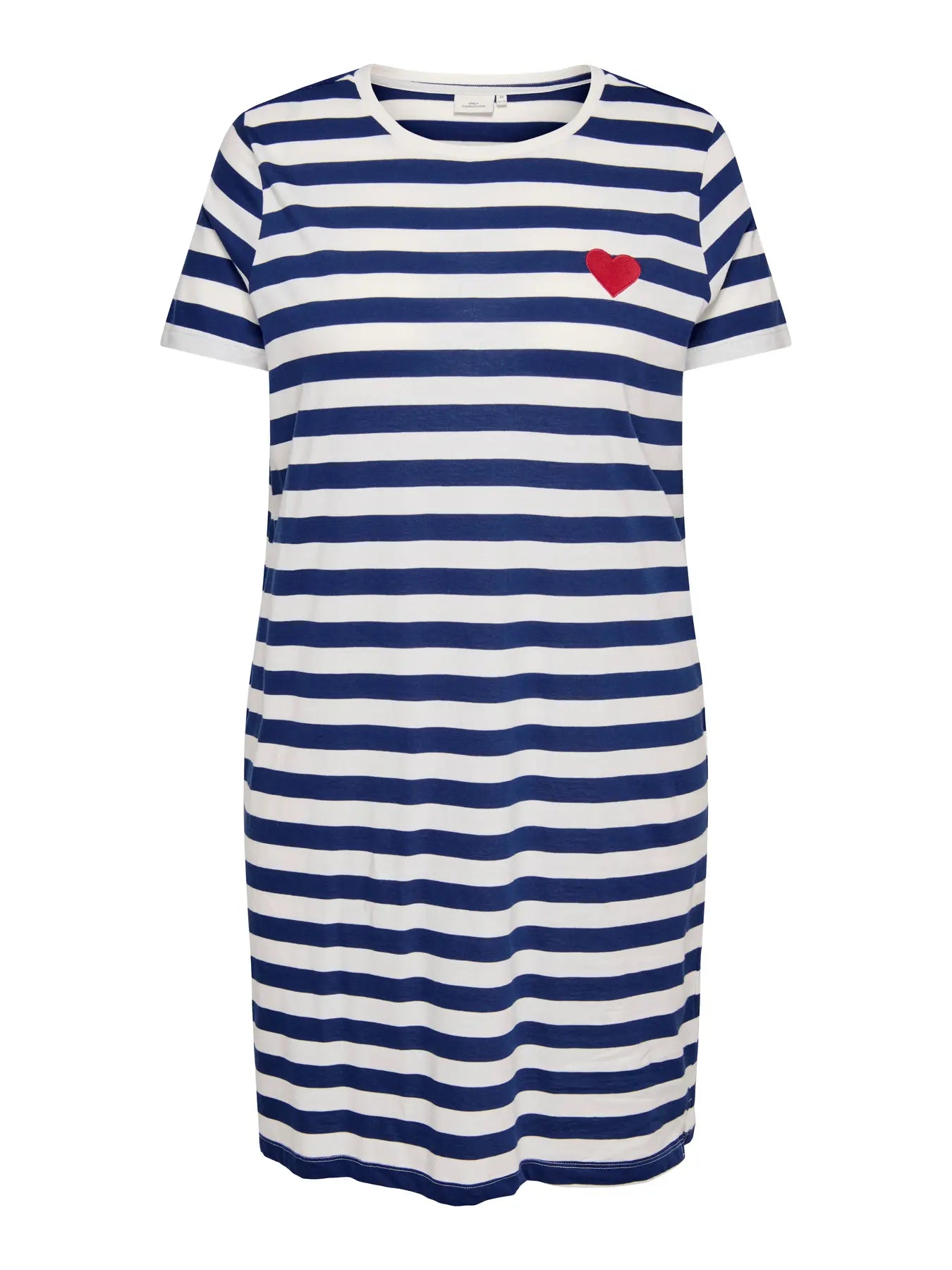 Robe jersey coton bio rayée broderie cœur