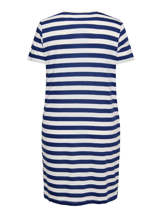 Robe jersey coton bio rayée broderie cœur