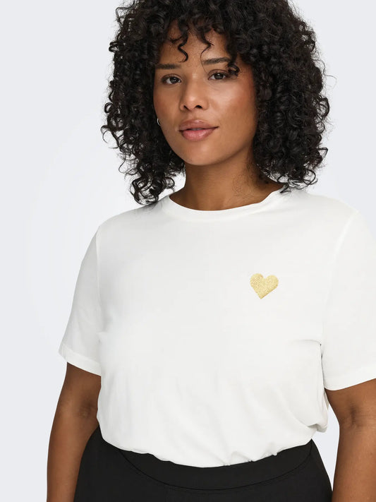 T-shirt coton bio cœur doré
